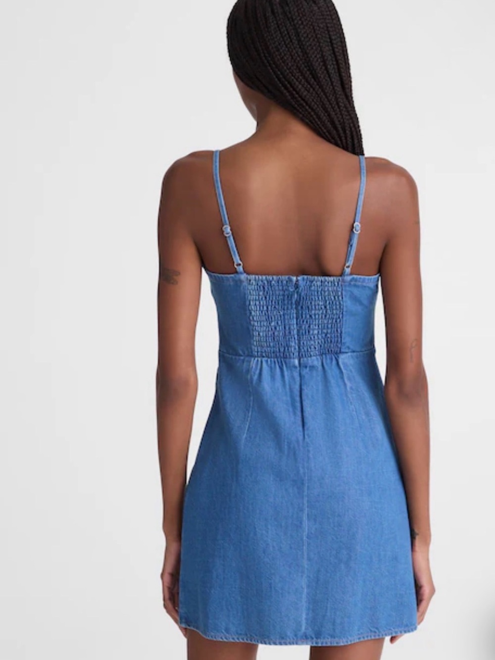 {MADEWELL} denim ruched mini dress 4 - Picture 3 of 10